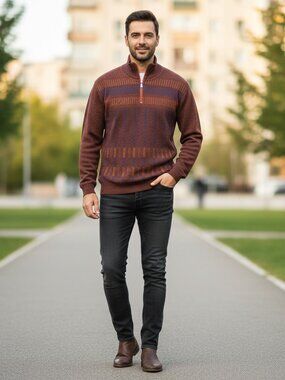 Gionfriddo Made In Italy Knit Quarter Zip Sweater